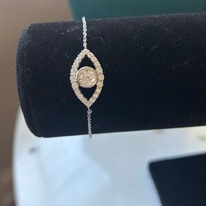 1.0 CT Moissanite Diamond 925 Sterling Silver evil eye bracelet